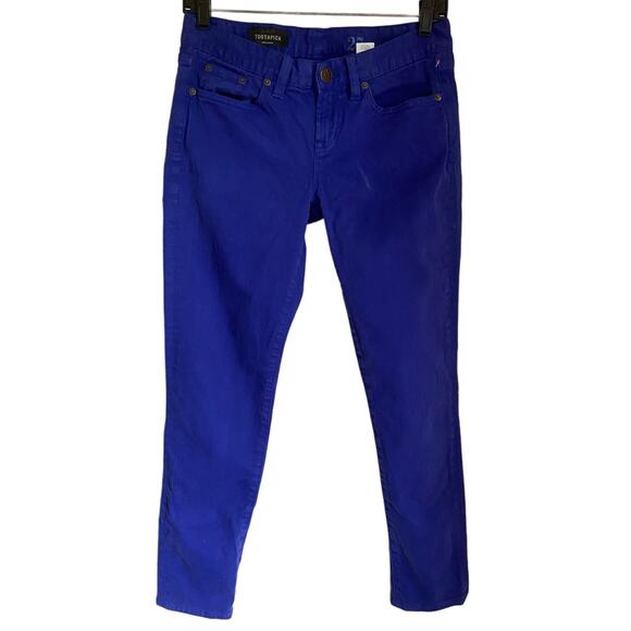 Preppy Royal Blue J. Crew Toothpick Ankle Pants Size 27 - Picture 1 of 7